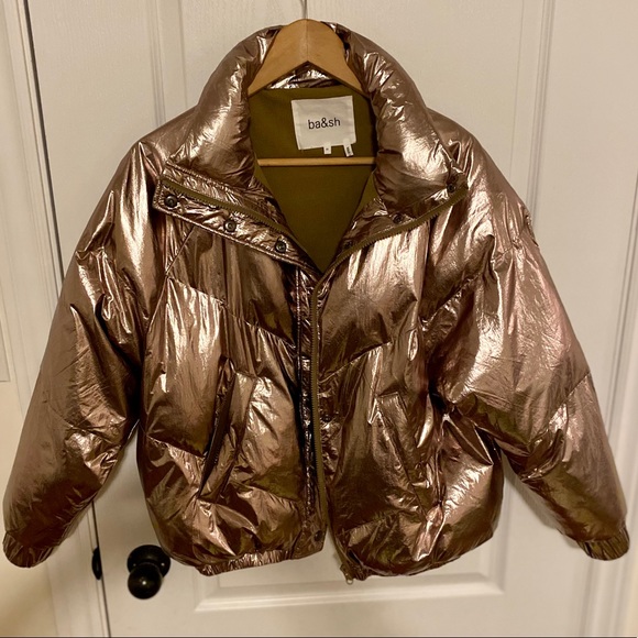 BA&SH Darcy Metallic Bomber Jacket - Picture 6 of 8